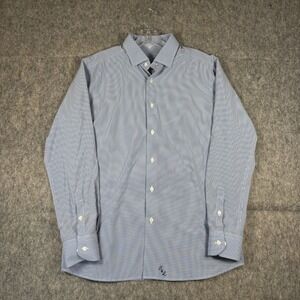 State and Liberty Shirt Men's Large Long Sleeve Blue Check Stretch Performance